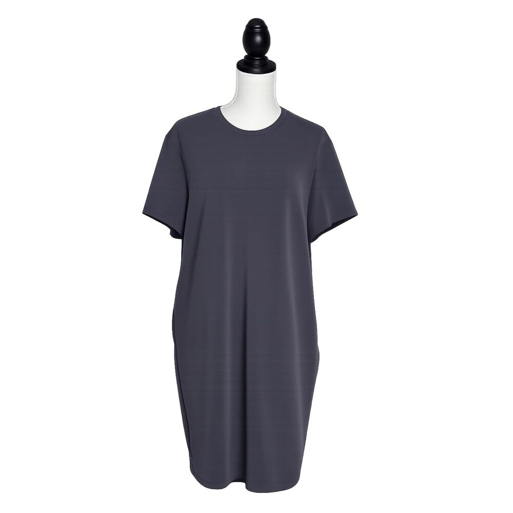 MEMBERS MARK SANDWASHED SCUBA SOLID CREWNECK CASUAL EVERYDAY T-SHIRT DRESS XL